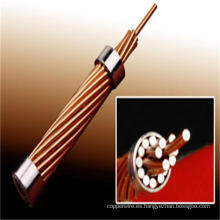 Filamento de acero alambre revestido de cobre para línea de transmisión de potencia, para línea eléctrica